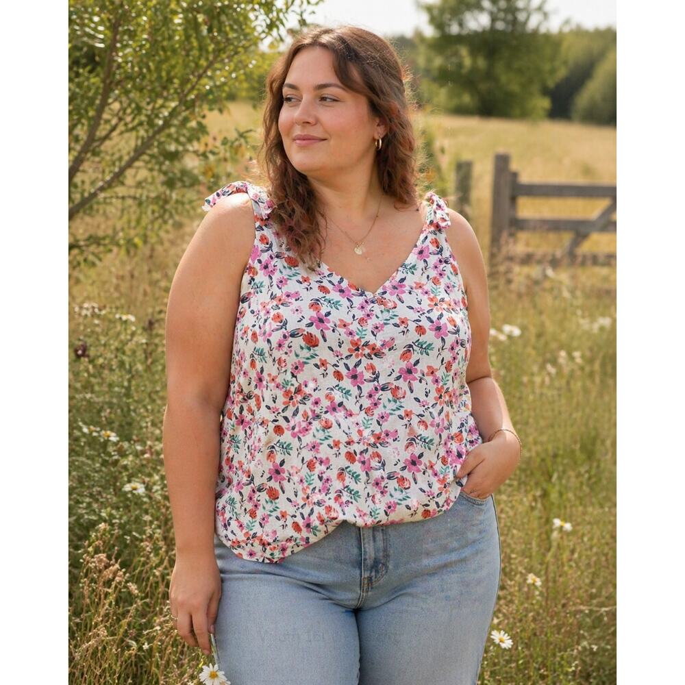 NWT St. John's Bay 2XL Floral Women's Blouse Cottage Prairie Bloom Farmhouse